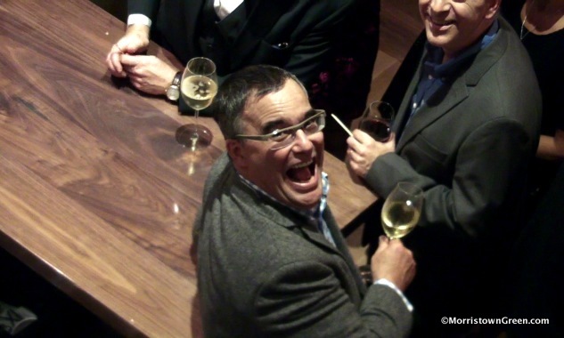 HAVING A BALL: Chris Cannon demonstrates conviviality at his new Jockey Hollow Bar & Kitchen in Morristown. Photo by Kevin Coughlin