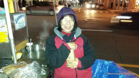Sophie the Hot Dog Lady at First Night Morris County 2017. Photo by Kevin Coughlin, Dec. 31, 2016.