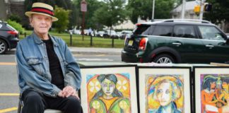 Painter Tim Jackson at Meet Me in Morristown, July 27, 2017. Photo by Katharine Boyle