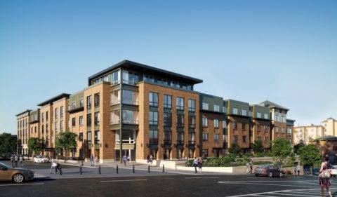 Another depiction of the housing project proposed for behind the Morristown train station. Image courtesy of Dean Marchetto.