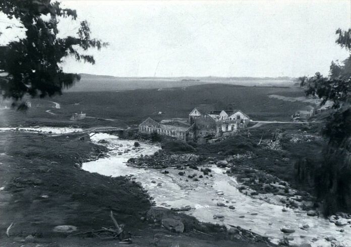 Photograph taken of Old Boonton during preparations for the reservoir construction