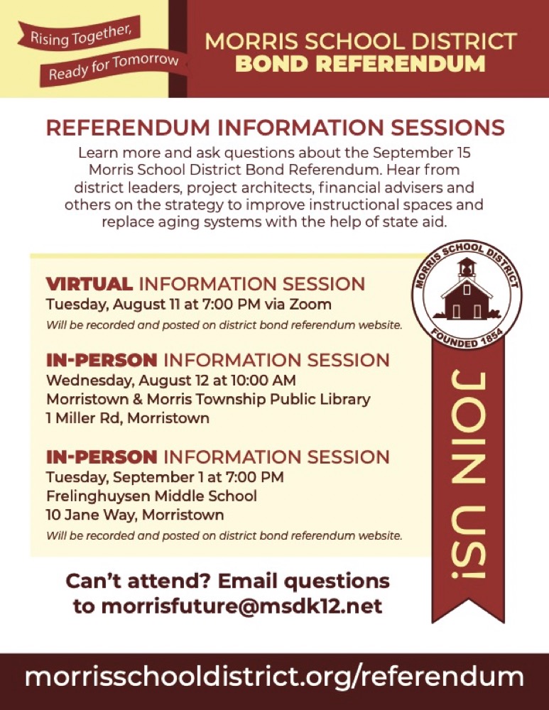 Morris School District to host public forums ahead of Sept. 15 vote on $158M bond referendum
